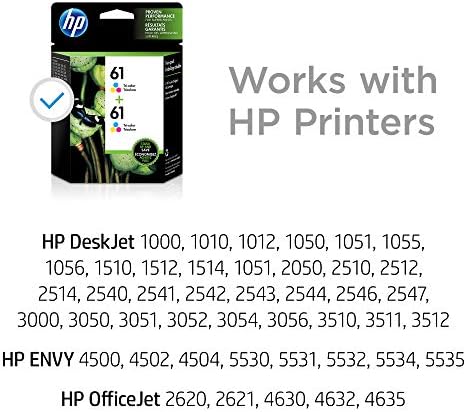 HP 61 | 2 cartuchos de tinta | Tri-Color | Trabalha com HP Deskjet 1000 1500 2050 2500 3000 3500 Series, HP Envy 4500 5500 Series, HP OfficeJet 2600 4600 Series | CH562WN