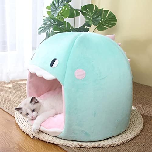 Aquecimento de gato Auto -aquecimento - Fish Shape Bed Bed Tent Cushion Casa de gato para pequeno gatinho de gato de gatinho