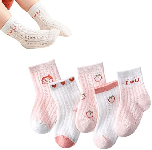 Meninos de meninas/garotas meias de verão Mesh de algodão meias finas com padrão de desenho animado para crianças/crianças pequenas/crianças pequenas