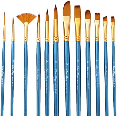 ZSEDP 10 PCs Bincos de tinta diferentes Pintura de nylon artista de nylon para suprimentos de arte em aquarela de óleo acrílico