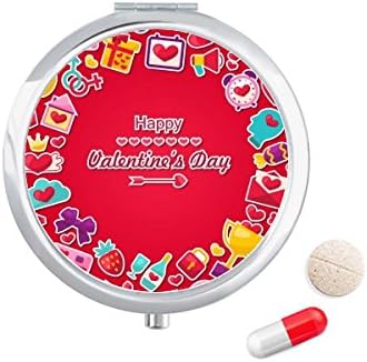 Red Happy Feliz Dia dos Namorados Casol Caso da Caso de Polícia de Pocket Medicine Storage Storage Dispenser