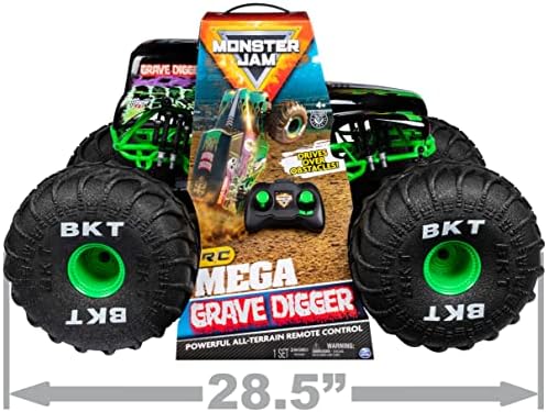 Monster Jam, mega grave oficial Digger All-Terrain Remote Control Monster Truck With Lights, 1: 6 Scale, Kids Toys for