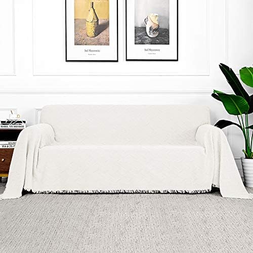 Mysky Home White Sofá Capas para 3 Caso de almofada sofá geométrica Capa da sala de estar Sofá joga Slipcovers Slipcovers para