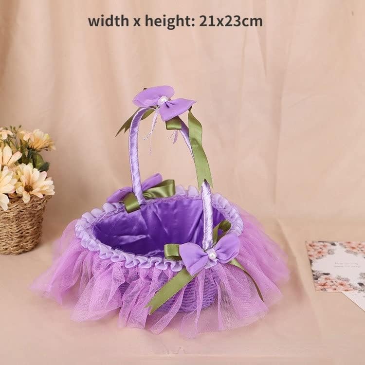 XJJZS Cestas de flores tecidas à mão Cestas de flores de casamento cestas de armazenamento de decoração de flores de cesto de