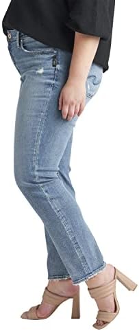 Silver Jeans Co. Mulheres Plus Size Avery High Rise Straight perna Jeans