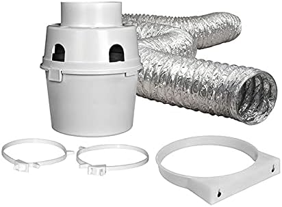 Dundas Jafine tdidvkzw Kit de ventilação de secador interno com duto proflex de 4 polegadas por 5 pés, 4 polegadas, branco
