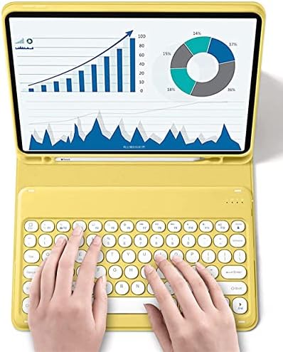 Caixa de teclado qiyibocase para iPad mini 5/ mini 4, tampa traseira macia com suporte de lápis e teclado sem fio sem fio
