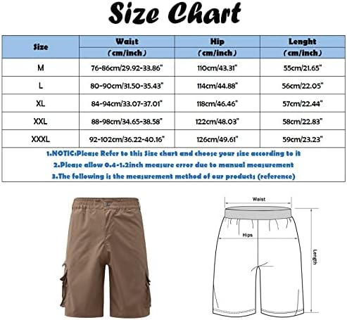 Shorts casuais masculinos de beuu 5 polegadas de cargo frontal chino lhort shorts de verão executando shorts de golfe slim