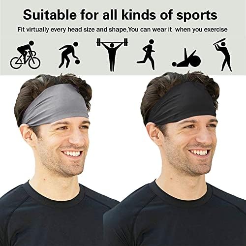 TVOJ Poklon ostenta faixas para a cabeça, 2 PCs executando bandas de cabeça de suor para homens Mulheres UNISSISEX Treino, basquete, exercício, academia, ciclismo, futebol, tênis, ioga - Performance