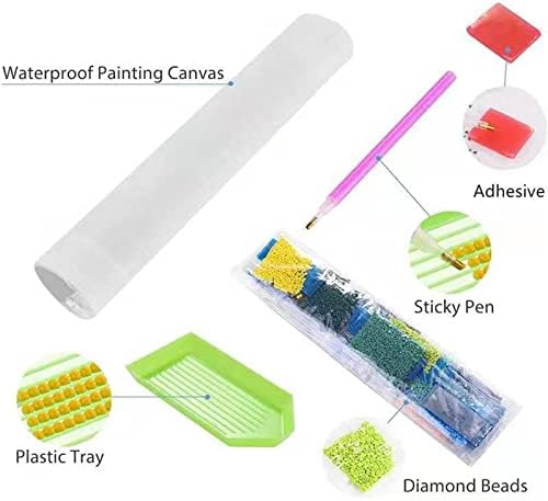 Kits de pintura de diamante 5D DIY para adultos, pinturas de bordados de broca completa de broca de broca de strass com pintura colada