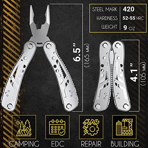 Pacote de 2 itens - faca de bolso para homens - dobrando Knofe - Facas dobráveis ​​EDC - Facas de lâmina afiadas - Multitool 24in1 com mini ferramentas alicates de faca e 11 bits - multi -ferramenta em um - ótimos presentes para homens