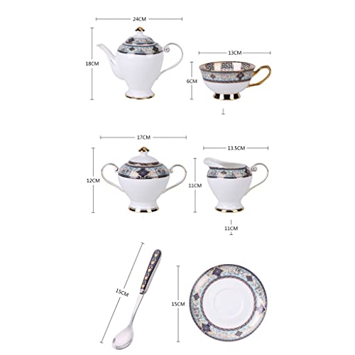 CuJux Conjunto de chá de chá de cerâmica de estilo europeu Conjunto de café porcelana Copa de chá de chá de chá de chá de chá de açúcar tigela de leite maconha tarde