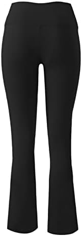 Calça de ioga pirata feminina calça de ioga sólida Controle de barriga de cintura alta e cruzamento sobre o treino de fitleout de fitness calça de moletom