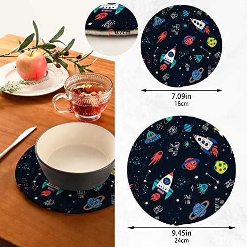 UMIRIKO SPACE Rocket Planet Pote Titulares Trivets Conjunto 2 PCs, Potholders para decoração da cozinha, Trese de linha de