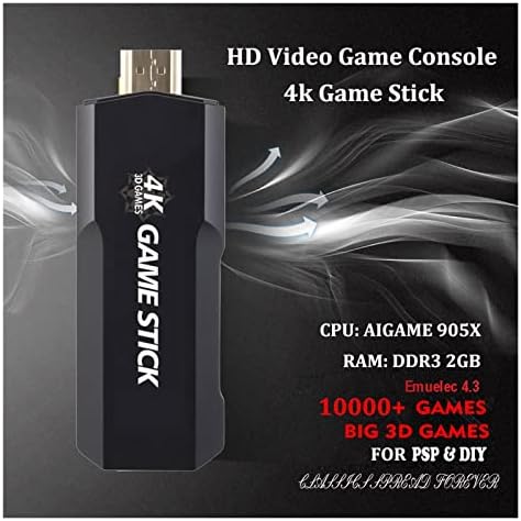 Molal 4K Game Console Gaming Stick GD10 Console 256G Portátil 60000 Gaming Dual Controller 40 Emulador Console de videogame Retro Game Stick 4K Presente infantil