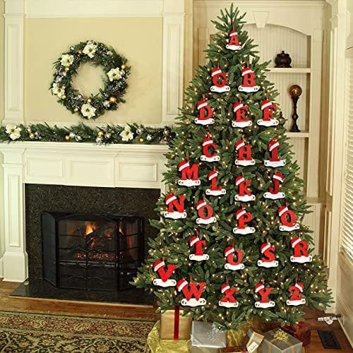 Ornamentos iniciais de Natal 2 PCs DIY Natal Tree pendura decoração personalizada de Natal 26 letras enfeites pinheiros Decor de Natal presente