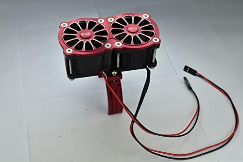 Alumínio 7075-T6 Registro de calor do motor com ventilador de resfriamento duplo e suporte ajustável para 1: 5 arrma kraton