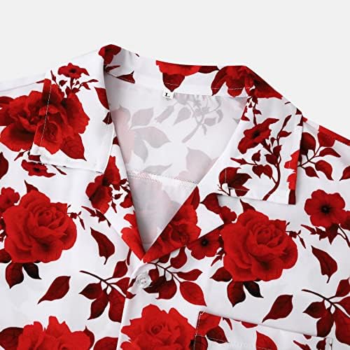 Camisas de boliche de Yangqigy para homens camisa de verão masculino camisa de férias para homens de colar de turamente impressão floral camisas de verão para