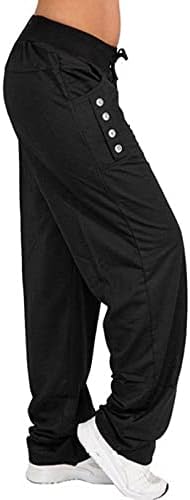 Calça preta para mulheres mais calças de moletom de tamanho baixo calça de ascensão