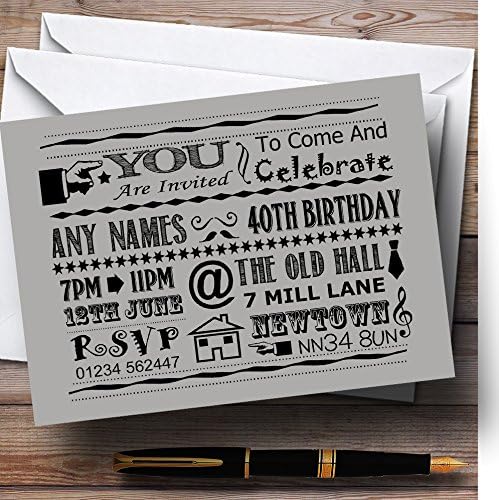 O card zoo legal vintage divertido giz tipografia pálida e cinza personalizado festas de aniversário convidado.