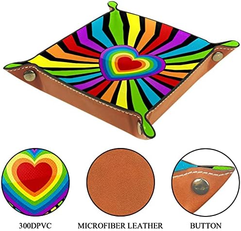 Bandeja de manobrista de couro, bandeja de dados porta -quadrado, suporte para organizador de cômodos para trocar