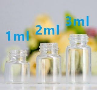 50pcs mini 1ml 1 ml vazio recarregável de vidro transparente garrafas essenciais de óleo de perfume líquido líquido líquido