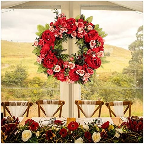 Gretd Silk Peony Flowers Artificial Wreaths Porta Garland de grinalda perfeita para decoração de festa em casa de casamento