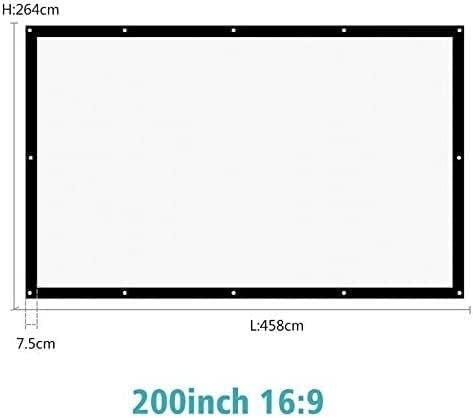 Tela de projeção de cinema, tela portátil dobrável 180/200/250/300 polegada Projeção Projeção Screen 16: 9 Dobre Tela portátil Canvas
