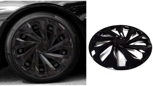 Snap de 16 polegadas no Hubcaps compatíveis com Nissan Sentra - Conjunto de 4 tampas de aros para rodas de 16 polegadas - preto