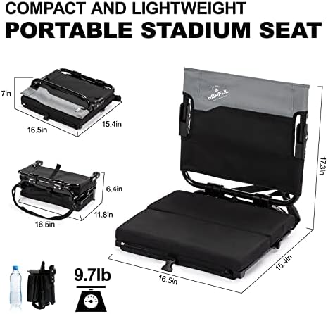 O assento do Hitorhike Stadium para arquibancadas com suporte nas costas e almofada inclui cadeiras de assento dobráveis ​​para