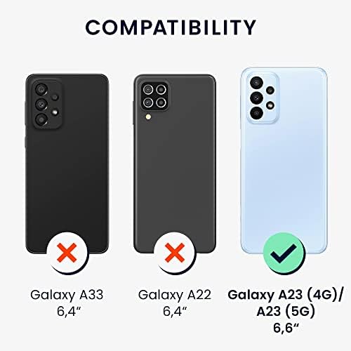 Caixa de plástico kwmobile compatível com Samsung Galaxy A23 4G / 5G - Case com suporte de caça -níqueis de cartão de metal - preto