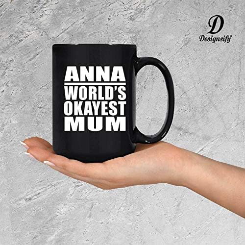 Designsify Anna World Mum, 15oz Black Coffee Caneca Cerâmica Cupina Tea-Cup de Drina com Handel