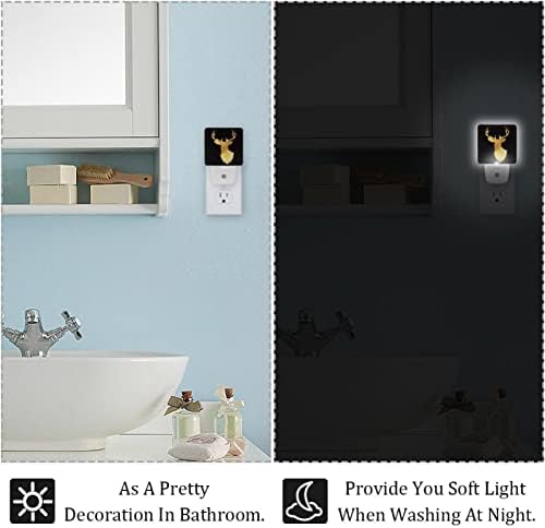 Luzes noturnas brilhantes da cabeça de veado se conectam à parede crianças LED Nightlight para bebê berçário quarto banheiro