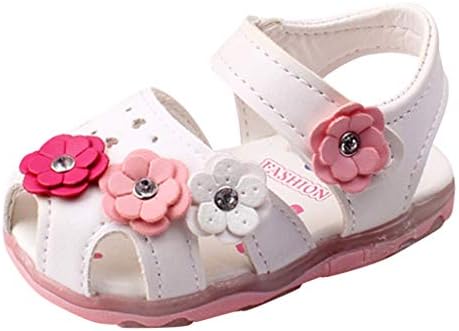 Meninas sandálias luminosas flores bebê led sapatos crianças crianças pequenos sapatos infantis abertos sandálias de pé