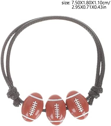 Didiseaon Soccer 8pcs Sport Charm Bracelets Binchas de rugby Bracelets Ajusta ajustável Cordão trançada para homens de
