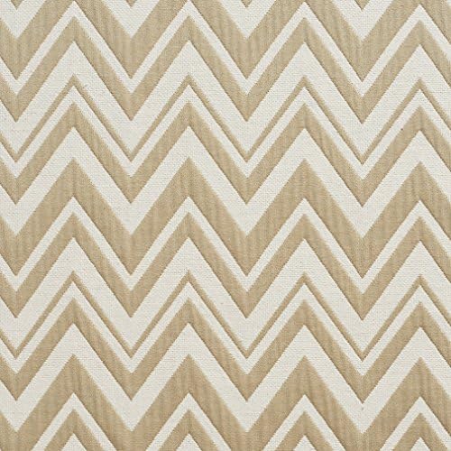 B0010B Ivory e Taupe Zig Zag Chevron Contemporary Tholstery Fabric by the Yard