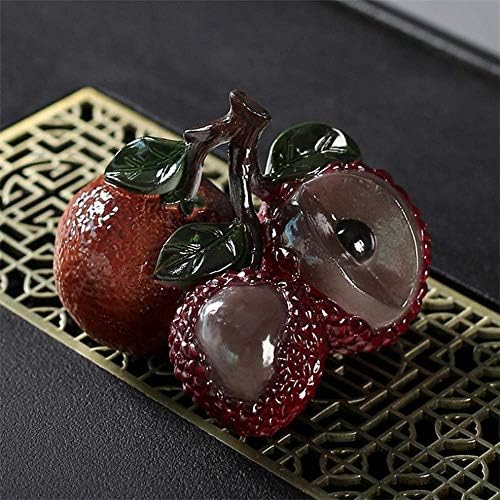 Paynan Mudança de cor Litchi Orange Tea Pet Resina Ornamento de frutas Acessórios para chá decoração