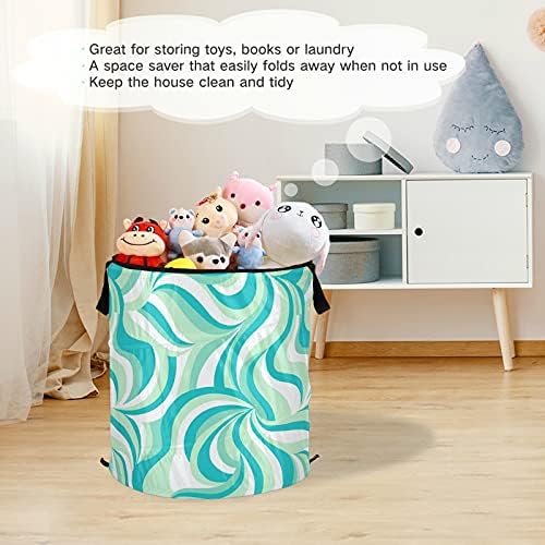 Resumo Ilustração Pop -up Lavanderia cesto com tampa de cesta de armazenamento dobrável Bolsa de lavanderia dobrável para a organização