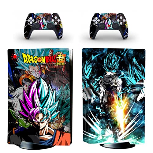 Anime Drago e Balões VIP Son Goku, Vegeta, Super Saiyan PS4 ou PS5 Skin Stick para PlayStation 4 ou 5 Console e 2 Controllers