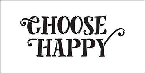 Escolha Happy - Fun Style - Word Stencil - 17 X 8 - Stcl1821_4 - Por Studior12