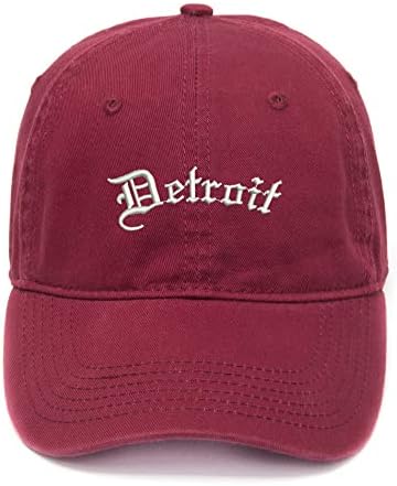 CIJIA -CIJIA MENINO MENINO MENINO CAPS Detroit City - Mi Bordado de chapéu de algodão lavado com papai
