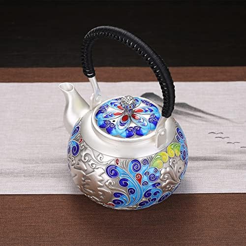 Chinês chinês kung fu chá chaleira para o fogão, 999 conjuntos de chá de prata esterlina com 1 bule, 6 xícaras de chá e arremessador