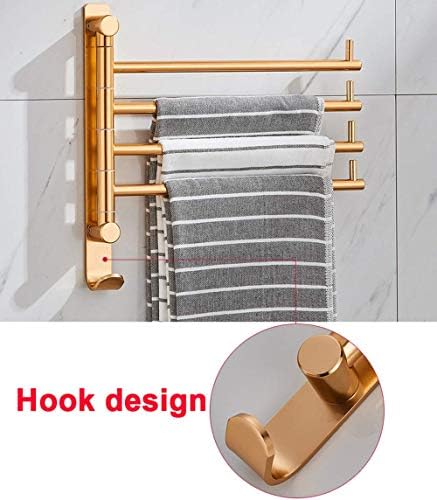 Rack de toalha simples genérico, toalha de parede com trilhos giratórios, segura 4 toalhas, ideal como trilho de toalha de banheiro