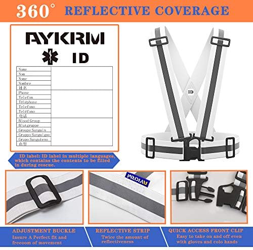 Aykrm 9 Color Reffortive Colet com faixas HI Vis, Totalmente Ajustável e Multi -Purised: Running, Cycling, Movecycle Safety, Cachor