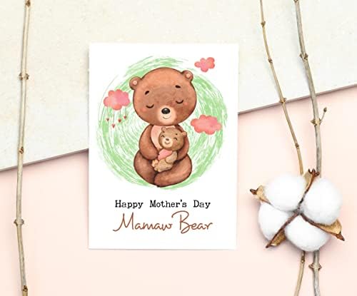 Para Mamaw Bear Happy Mother Day Card - Mamaw Bear Card- Bear abraço de Mom Card - Cartão para Mamaw - Idéia de presente de dia das mães fofa - Cartão para ela - Cartão do Dia das Mães - Cartão de Son - Filha