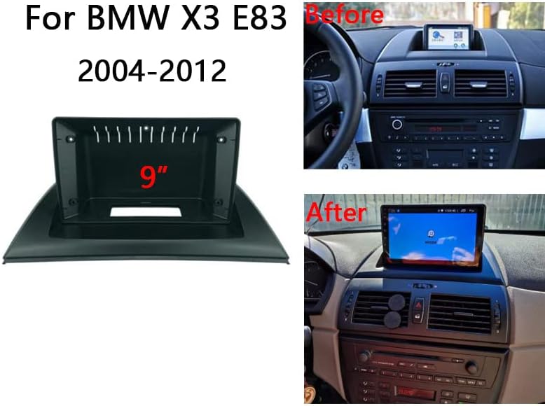Painel de rádio de carro de 9 polegadas para BMW x3 E83 2004-2012 Estreto estéreo