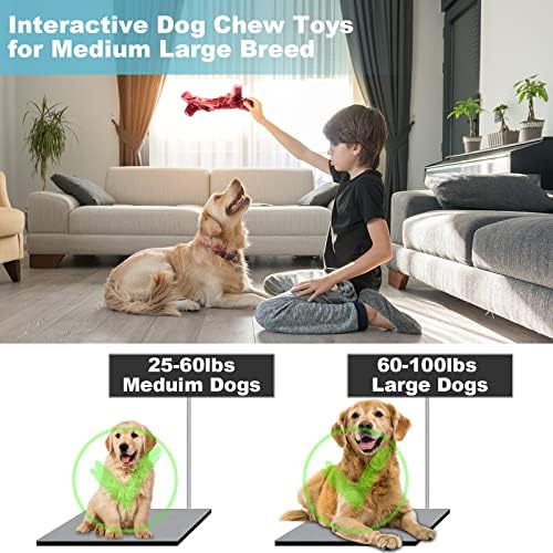 Jeefome Dog Toys Para cães grandes, brinquedos para cães para mastigadores agressivos, brinquedos de cachorro durões,