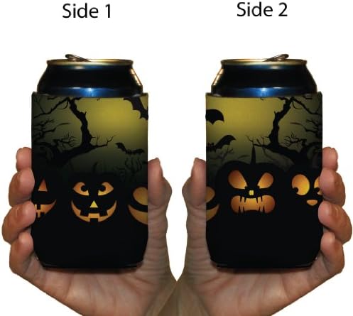 VictoryStore Can e Beverage Coolers-Halloween Jack-O-Lanterns, 2 desenhos, conjunto de 6