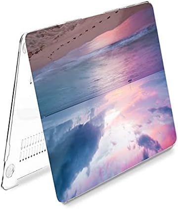 Cavka Hard Case Compatível para MacBook Pro 16 14 M2 2023 M1 PRO 13 2022 AIR 13 2021 Retina 2020 Mac 11 Mac 12 Sky Ocean Print Print Design Praia Protetive Horizon Purple Purple Seaside Laptop laptop