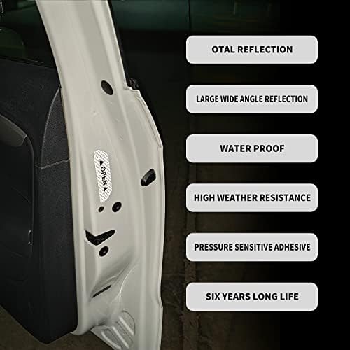 4PCS Universal Car Door Open Aviso de aviso, fita de decalque reflexiva de segurança anti-colisão, sinal de segurança